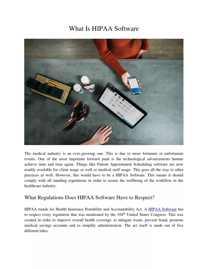 what is hipaa software