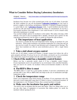 what to consider before buying laboratory