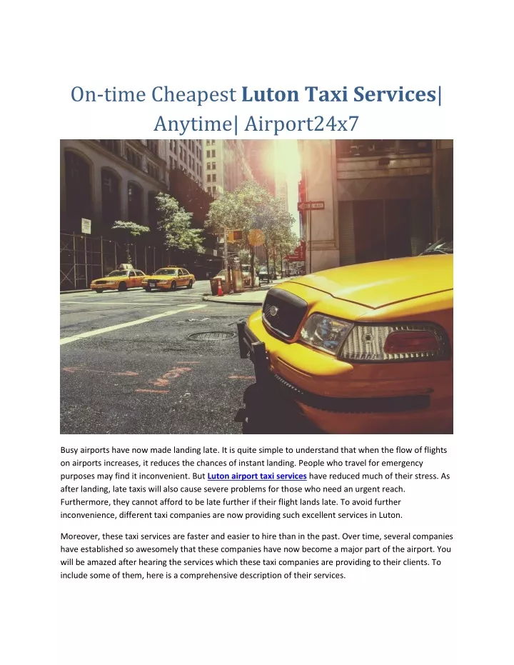 on time cheapest luton taxi services anytime