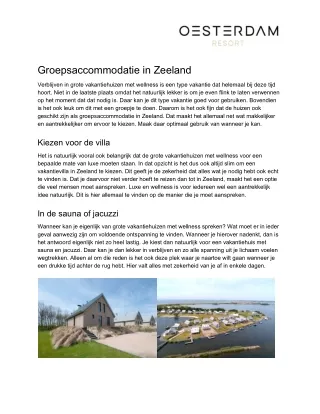 groepsaccommodatie in zeeland