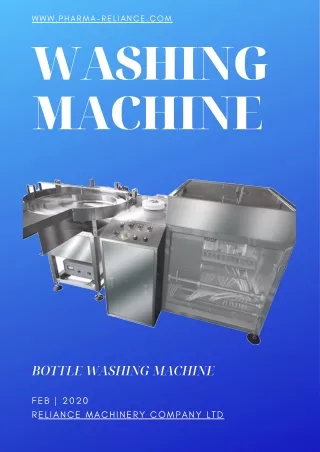 glass bottle washing machine, vial cleaning system, Reliance machinery