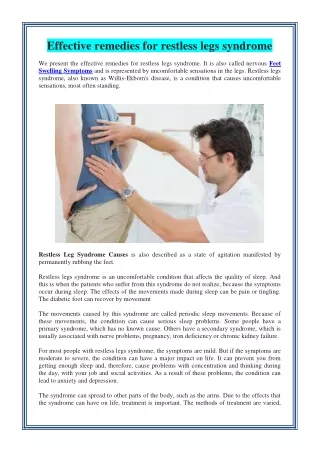 effective remedies for restless legs syndrome
