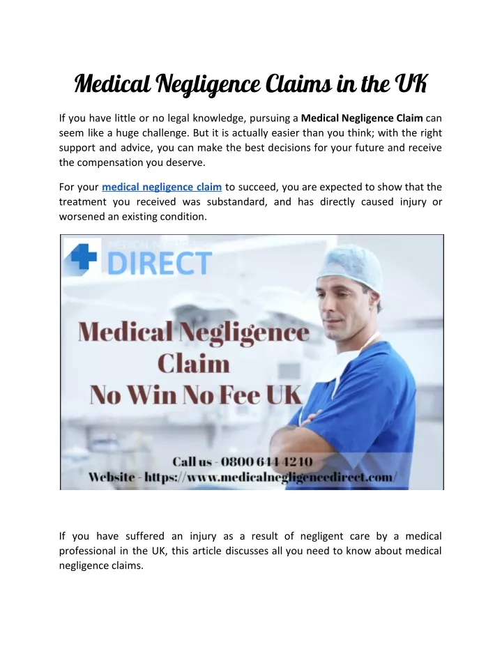 medical negligence claims in the uk