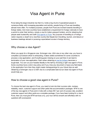visa agent in pune