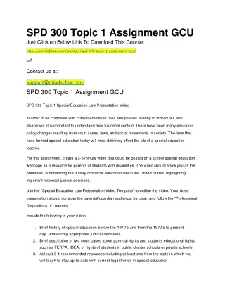 spd 300 topic 1 assignment gcu just click