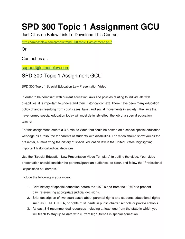 spd 300 topic 1 assignment gcu just click