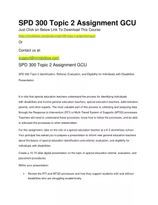 spd 300 topic 2 assignment gcu just click
