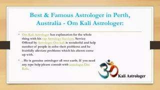 Top Indian Astrologer in Perth, Australia- Om Kali Astrologer: