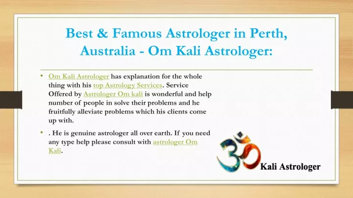 best famous astrologer in perth australia om kali astrologer