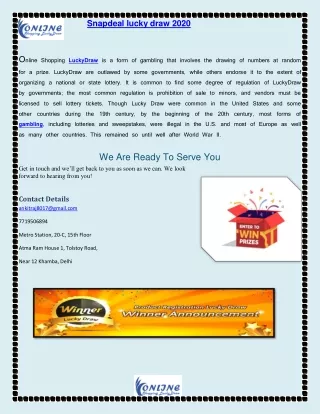snapdeal lucky draw 2020