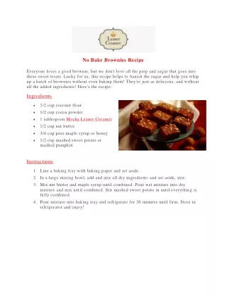 no bake brownies recipe
