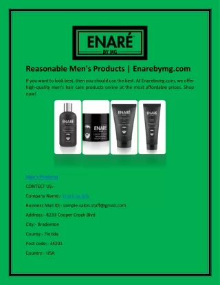 Reasonable Men's Products | Enarebymg.com