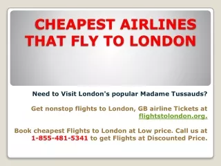 Cheap Airfare Deals to London