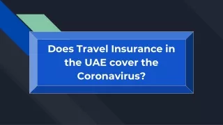 Does Travel Insurance in the UAE cover the Coronavirus?