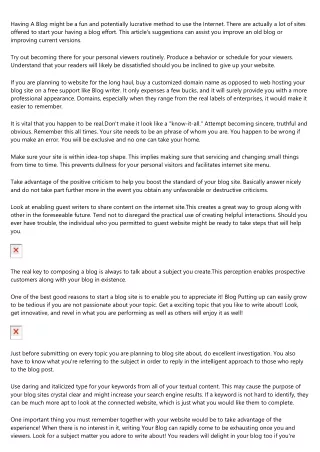 having a blog might be a fun and potentially