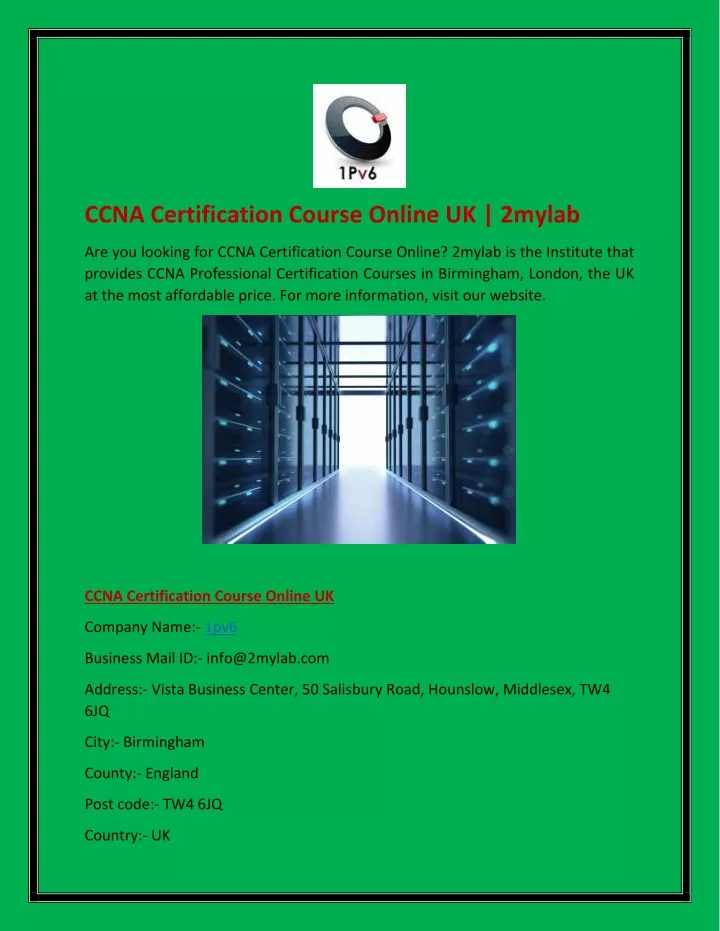 ccna certification course online uk 2mylab
