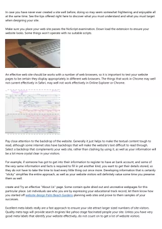 in case you have never ever created a site well