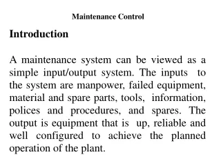 Maintenance Control