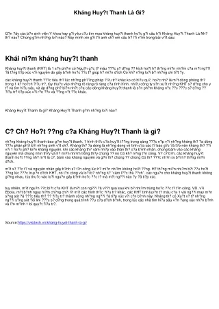 kh ng huy t thanh l g