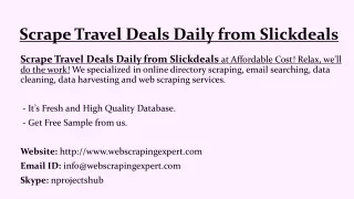 scrape travel deals daily from slickdeals