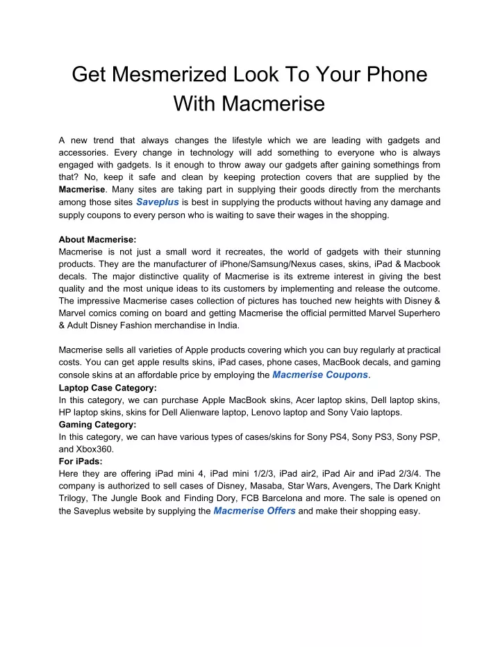 get mesmerized look to your phone with macmerise