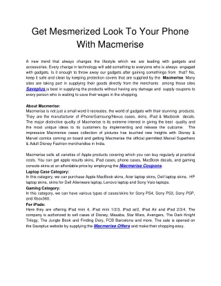 get mesmerized look to your phone with macmerise