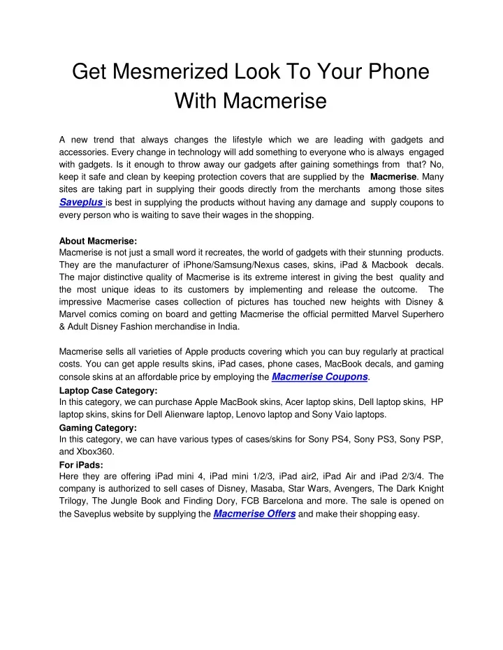 get mesmerized look to your phone with macmerise