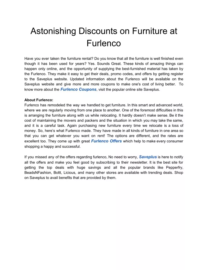 astonishing discounts on furniture at furlenco