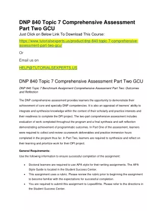 dnp 840 topic 7 comprehensive assessment part