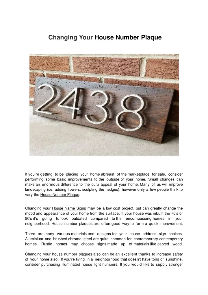 changing your house number plaque