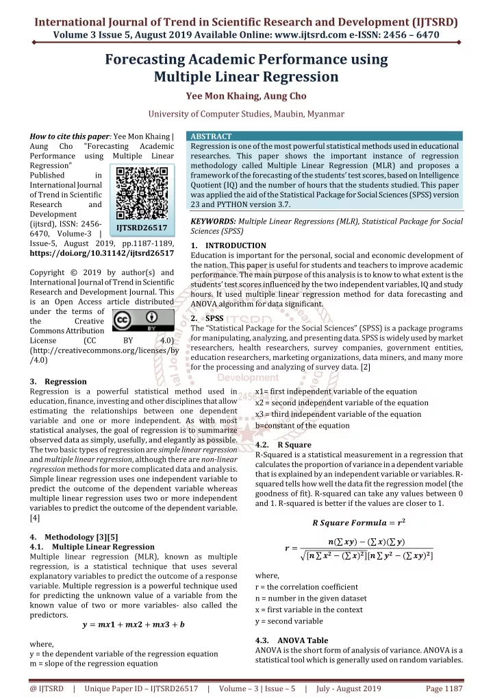 international journal of trend in scientific