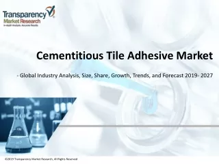 Cementitious Tile Adhesive Market - Global Industry Analysis, Size, Share, Growth, Trends, and Forecast, 2019 - 2027