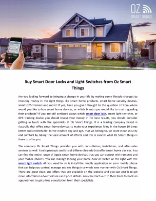 buy smart door locks and light switches from