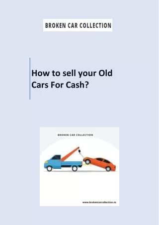 How to sell your Old Cars For Cash?