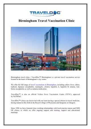 birmingham travel vaccination clinic