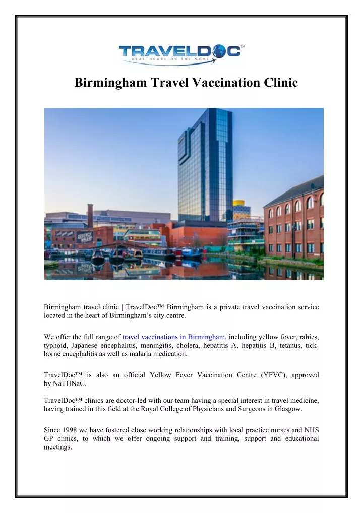 birmingham travel vaccination clinic