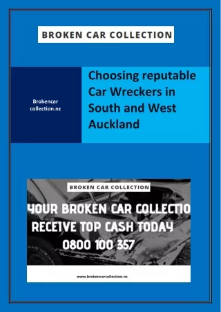 Choosing reputable Car Wreckers in South and West Auckland