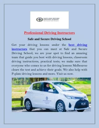 professional driving instructors
