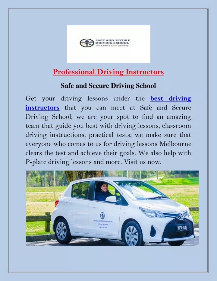 professional driving instructors