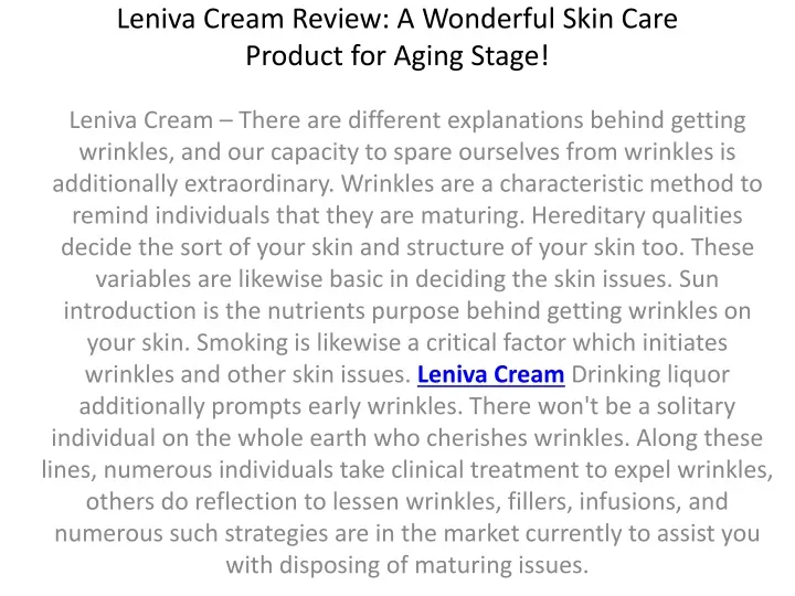 leniva cream review a wonderful skin care product