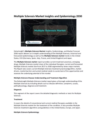 multiple sclerosis market insights