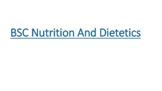 bsc nutrition and dietetics