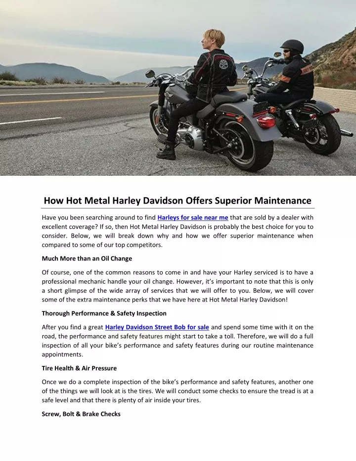 how hot metal harley davidson offers superior