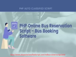 PHP Online Bus Reservation Script - PHP Auto Classified Script