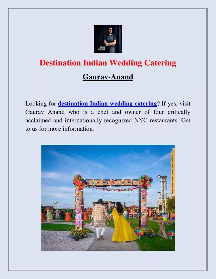 destination indian wedding catering