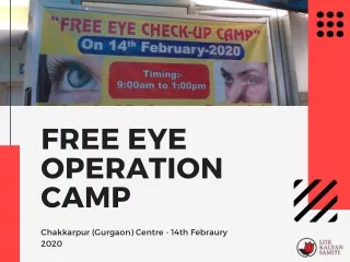 Free eye operation camp: Lok Kalyan Samiti