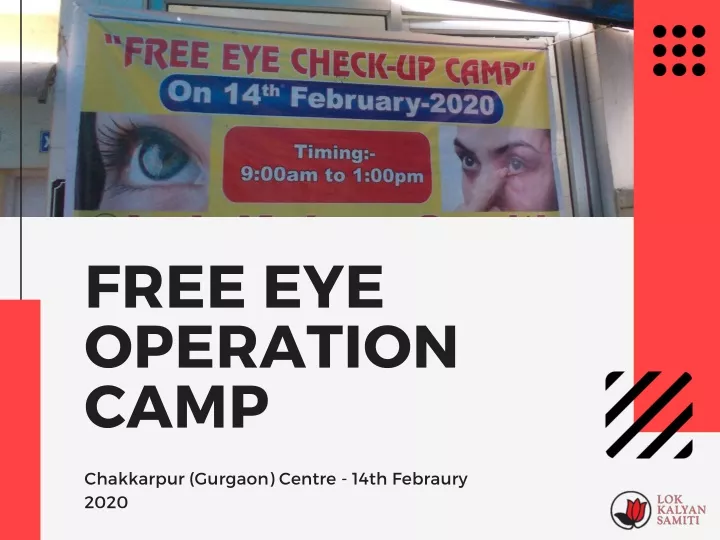 free eye operation camp
