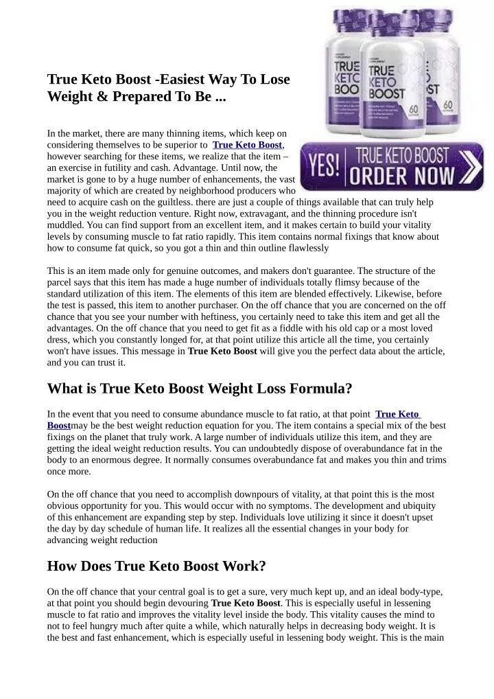 true keto boost easiest way to lose weight