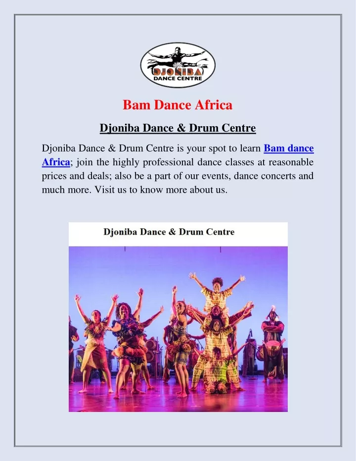 PPT Learn Bam Dance Africa Djoniba Dance & Drum Centre PowerPoint