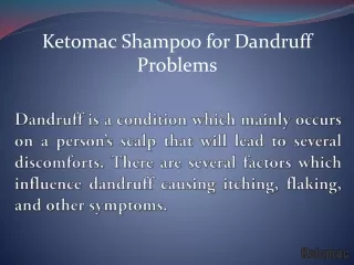 ketomac shampoo for dandruff problems